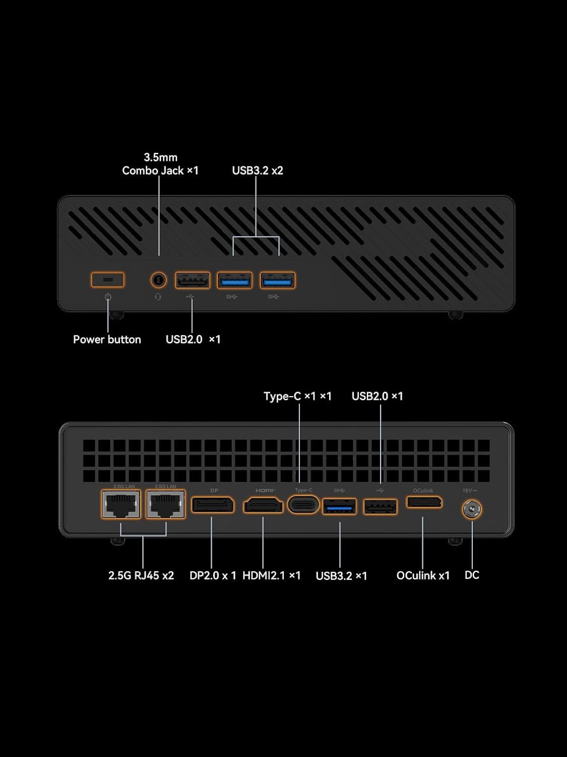 MINIS FORUM MS-A1 Mini Workstation, Barebone Version ohne CPU/RAM/SSD/OS Mini PC, DDR5/M.2 2280 NVME SSD, 2,5G LAN x 2, 4X PCIe SSD-Steckplatz, HDMI/DP/USB-C Dreifachanschluss, USB3.0x3