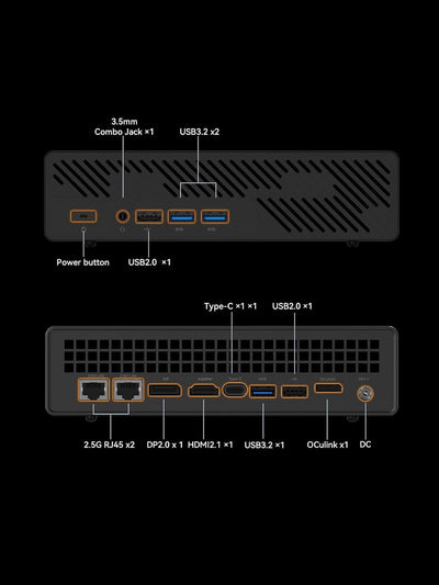 MINIS FORUM MS-A1 Mini Workstation, Barebone Version ohne CPU/RAM/SSD/OS Mini PC, DDR5/M.2 2280 NVME SSD, 2,5G LAN x 2, 4X PCIe SSD-Steckplatz, HDMI/DP/USB-C Dreifachanschluss, USB3.0x3