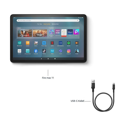 Amazon Fire Max 11-Tablet (Neueste Generation), unser bisher leistungsstärkstes Tablet, mit klarem 11-Zoll-Display, Octa-Core-Prozessor, 4 GB RAM, 14 Std. Akkulaufzeit, 64 GB, grau, mit Werbung