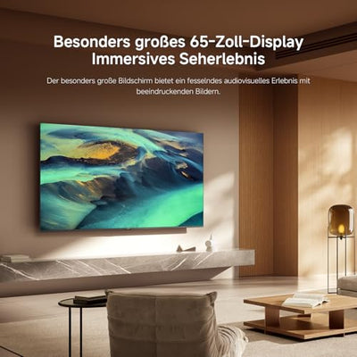 Xiaomi F Pro, 65 Zoll (165 cm), 4K UHD QLED, Smart TV, Fire TV, Triple Tuner DVB-C/S/S2/T/T2, HDR10+, Game Boost mode 120Hz, MEMC, Sprachsteuerung mit Alexa, 2GB+32GB, Kompatibel mit Apple AirPlay