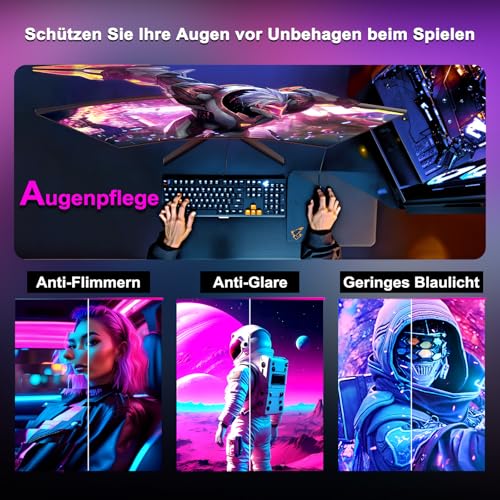 Minifire 24 Zoll Curved Gaming Monitor 180Hz, 1ms, 130% sRGB, Mit Lautsprechern, HDR, FreeSync, 300cd/m², VA, FHD 1080P, Rahmenlos, HDMI1.4 DP1.2 Ports (MFG24C1 HDMI-Kabel im Lieferumfang enthalten)