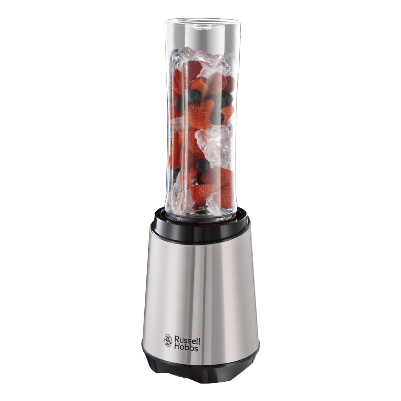 Russell Hobbs Mixer - Standmixer & Smoothie Maker to go [23.500 U/min Power-Motor] inkl. 1x Mixbehälter 600ml (BPA-frei, spülmaschinen- & bruchfest inkl. Deckel) Zerkleinerer, Edelstahl, 23472-56
