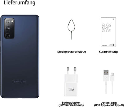 Samsung Galaxy S20 FE Smartphone 5G, 6.5 Zoll Super AMOLED Display, 4.500 mAh Akku, 32MP Selfie Kamera, Fan Edition - Deutsche Version (128GB mit 5G, Cloud Navy), SM-G78
