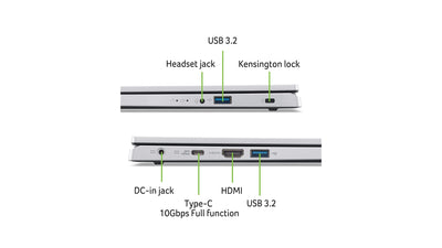 Acer Aspire 3 (A315-24P-R9JA) Laptop | 15.6 FHD Display | AMD Ryzen 5 7520U | 16GB RAM | 512GB SSD | AMD Radeon Graphics | Windows 11 | QWERTZ Keyboard | Silver