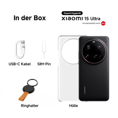 Xiaomi 15 Ultra Smartphone, 16+512GB, Weiß, Handy ohne Vertrag, 100mm 200MP Leica Kamera, 120Hz WQHD+ AMOLED Display, Snapdragon 8 Elite, 5410mAh, 90W HyperCharge, Xiaomi Hyper AI, Dual-SIM