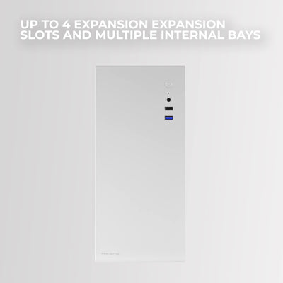 Tacens ORUMX, Micro-ATX Mini-Tower Slim Gehäuse, Ultra Kompaktes, Stahlrahmen, 80mm Lüfter, Weiß