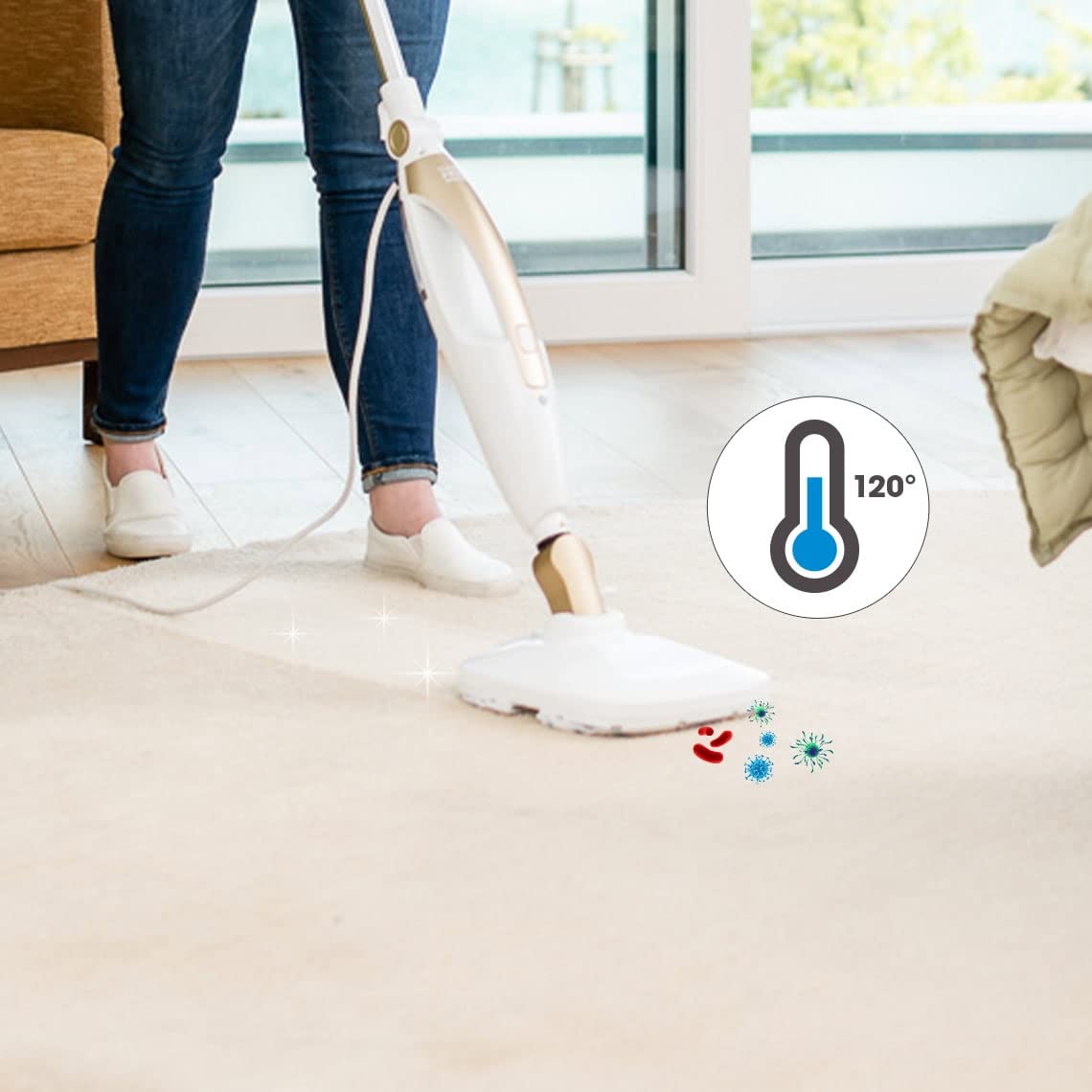 Livington Prime Steam Scrubber - multifunktionaler 10-in-1 Dampfreiniger - mit Vibrationspower - Reinheit der Superlative - das Original aus dem TV