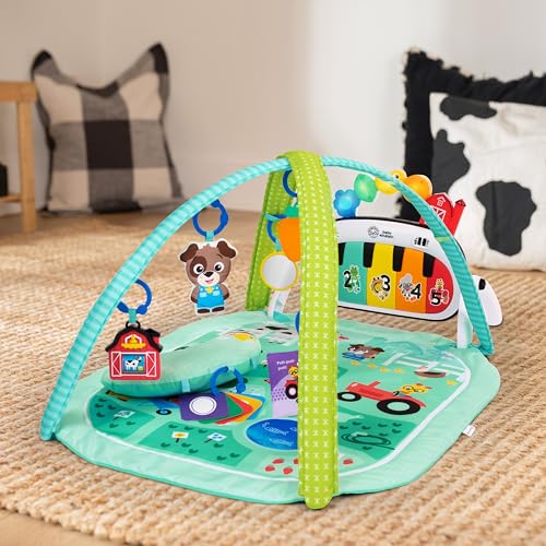 Baby Einstein Farm Explorers 4-in-1 Kickin' Tunes Musical Meadow Musik- & Sprachentdeckungs-Spielbogen, Spielmatte mit Kick-Piano, ab 0 Monaten