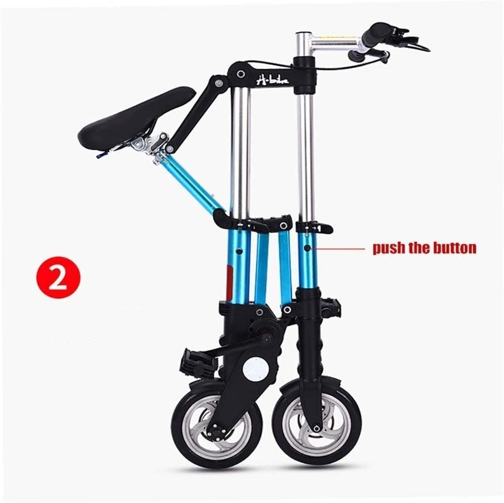 Kcolic 8 Zoll Mini Klappfahrrad Ultraleichtes tragbares Klappfahrrad für Erwachsene Studenten Klappbarer Fahrradträger für Outdoor-Sportarten Radfahren Reisen D,8inch