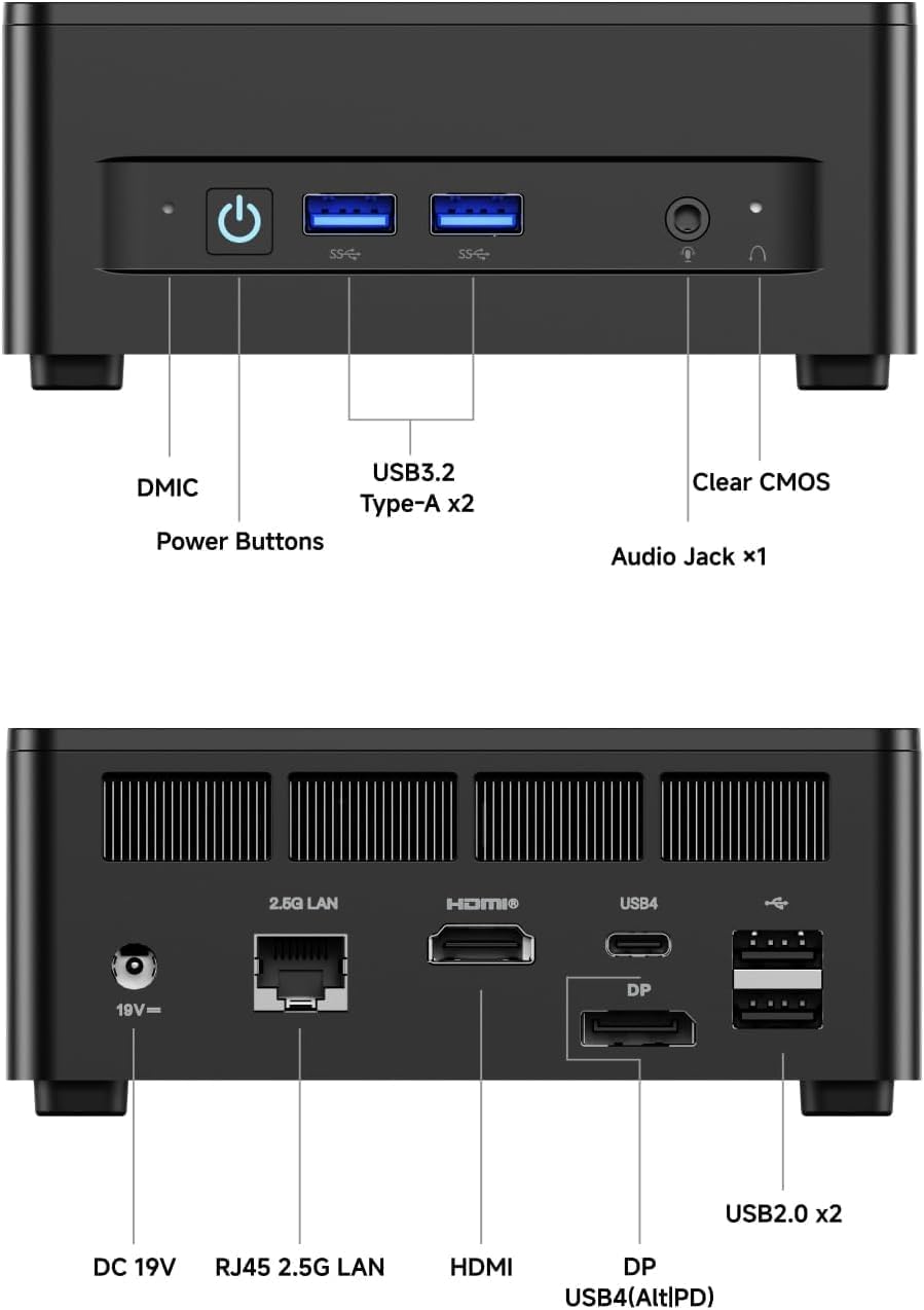 MINIS FORUM Mini PC UM690 Slim,AMD Ryzen 9 6900HX CPU 8C/16T bis zu 4,9 GHz, 32 GB DDR5/1TB SSD, AMD Radeon 680M Grafik, HDMI/USB 4/DP, WiFi, BT, RJ45 2.5G