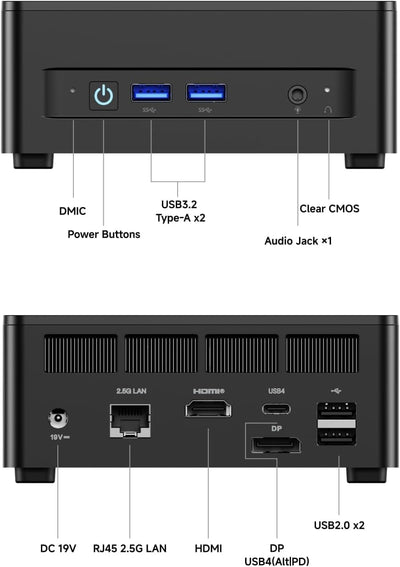 MINIS FORUM Mini PC UM690 Slim,AMD Ryzen 9 6900HX CPU 8C/16T bis zu 4,9 GHz, 32 GB DDR5/1TB SSD, AMD Radeon 680M Grafik, HDMI/USB 4/DP, WiFi, BT, RJ45 2.5G