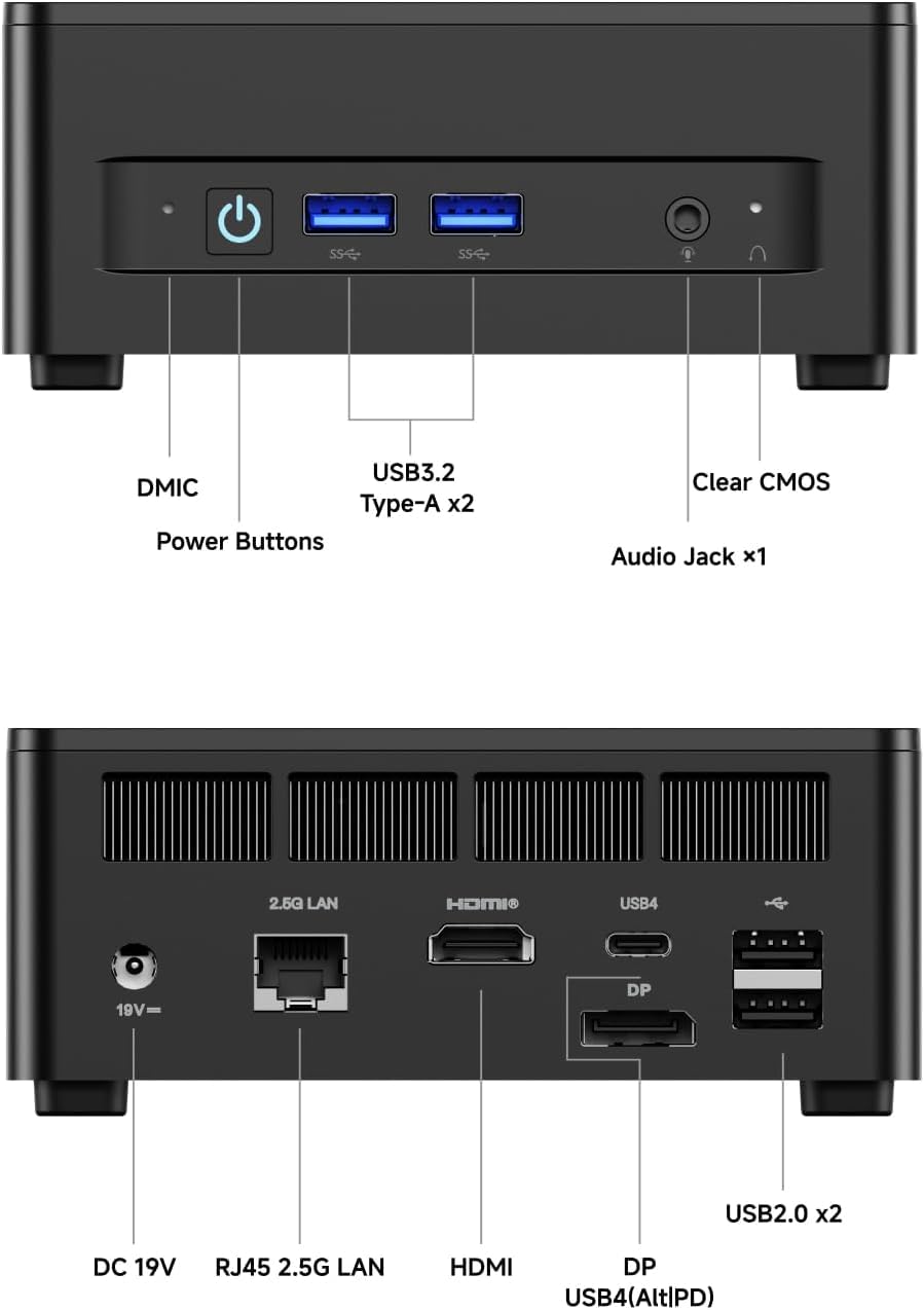 MINIS FORUM Mini PC UM690 Slim,AMD Ryzen 9 6900HX CPU 8C/16T bis zu 4,9 GHz, 32 GB DDR5/1TB SSD, AMD Radeon 680M Grafik, HDMI/USB 4/DP, WiFi, BT, RJ45 2.5G
