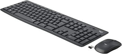 Logitech MK295 kabelloses Tastatur-Maus-Set mit SilentTouch-Technologie, Shortcut-Tasten, optischer Spurführung, Nano USB-Empfänger, verzögerungsfreier Drahtlosverbindung, NLB AZERTY-Layout - Graphit