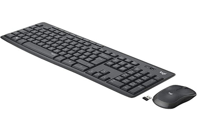 Logitech MK295 kabelloses Tastatur-Maus-Set mit SilentTouch-Technologie, Shortcut-Tasten, optischer Spurführung, Nano USB-Empfänger, verzögerungsfreier Drahtlosverbindung, NLB AZERTY-Layout - Graphit