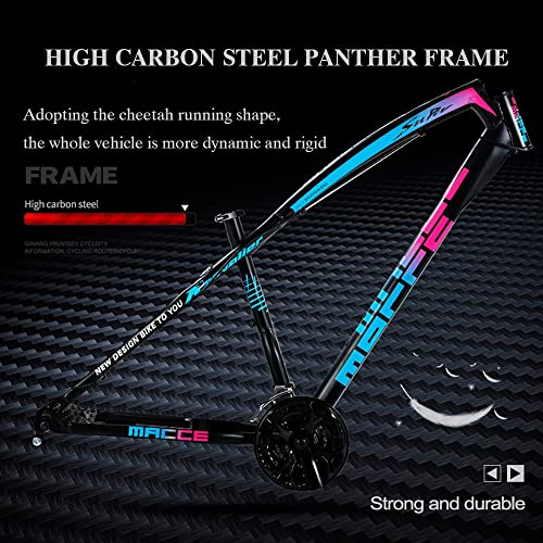 Wmmner Mountainbike 24/26 Zoll, Mountainbike Trail Bike für Erwachsene mit Fettreifen, 7/21/24/27/30, Rahmen aus Stahl mit hohem Kohlenstoffgehalt, doppelte Federung Com