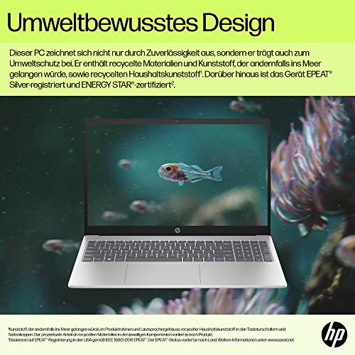 HP Laptop | 15,6" FHD Display | Intel Processor N100 | 4 GB DDR4 RAM | 128 GB UFS | Intel UHD Graphics | Windows 11 Home im S-Modus | QWERTZ | Natural Silver