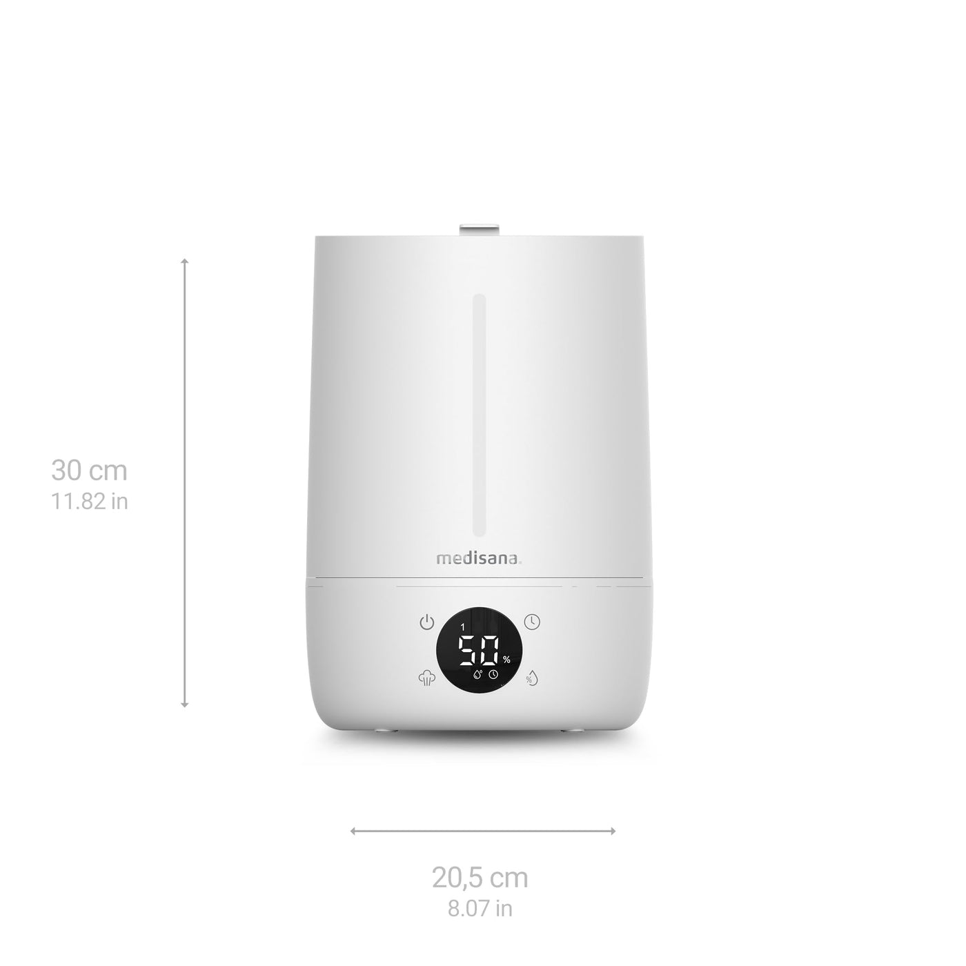 medisana AH 663 Luftbefeuchter mit Hygrometer und Ultraschall-Technologie, Lufterfrischer elektrisch mit LED-Anzeige, Timer und Schlafmodus, Diffuser für Büro, Schlafzimmer, Wohnzimmer, Kinderzimmer