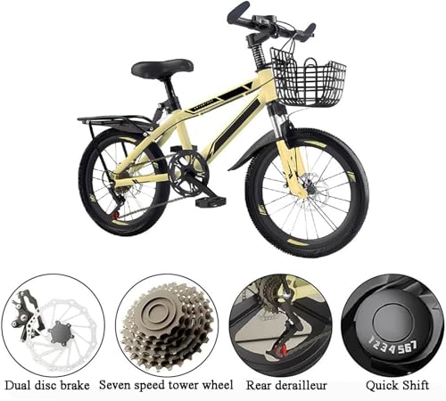 Wmmner Mountainbike 26 Zoll Variable Geschwindigkeit Scheibenbremse 6-12 Jahre Alte Jungen Und Mädchen Grundschüler Großes Kinderfahrrad Mehrfarbig/C/22 Zoll