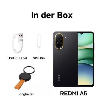 Xiaomi Redmi A5 Smartphone, 3+64GB, Gold, Superklare 32MP AI-Kamera, 5200mAh Akku, Leistungsstarker Octa-Core-Prozessor, Immersives 6,88" 120Hz Display