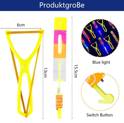 Moocuca Kindergeburtstag Party Fly Leuchtspielzeug, 20 Pcs Led Licht Nacht Hubschrauber, Led Licht Nacht Hubschrauber, Leuchtspielzeug Steinschleuder