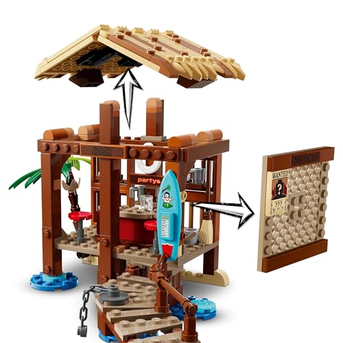 LEGO ONE Piece Windmühlendorf-Hütte - Spielzeug mit Boot, Jungen Ruffy, Shanks & Makino Minifiguren sowie Zubehör - inkl. Steckbrief - Anime-Geschenk für Jungen, Mädchen & Fans ab 8 Jahren - 75636