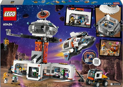 LEGO City Raumbasis mit Startrampe, Raumstation-Spielzeug mit Weltraum-Fahrzeug und Raumschiff für Kinder, Set mit 6 Minifiguren, Roboter und Alien-Figuren, Geschenk für Jungs und Mädchen 60434