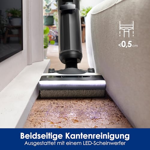 Tineco Floor ONE Switch S7 Nass Trockensauger, Saugwischer 40min, Staubsauger 65min, 70℃ Flashdry, Beidseitige Kantenreinigung, ZeroTangle Bürste, Dreifache Batterielebensdauer, für das Ganze Haus