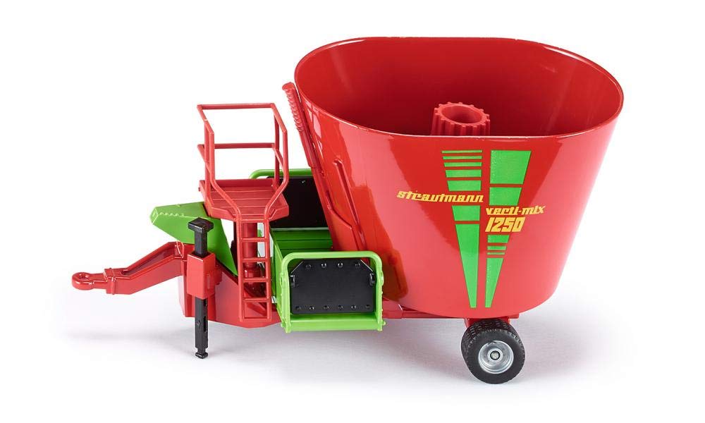 siku 2450, Strautmann Futtermischwagen, 1:32, Metall/Kunststoff, Rot, Beweglicher Futtermischer