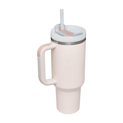 Stanley Quencher H2.0 FlowState Trinkflasche mit Strohhalm 1.2L - Thermobecher Kühlt 11 Stunden - 48 Stunden Eisgekühlt - Spülmaschinenfest - Thermosflasche BPA Frei - Kaffeebecher To Go - Rose