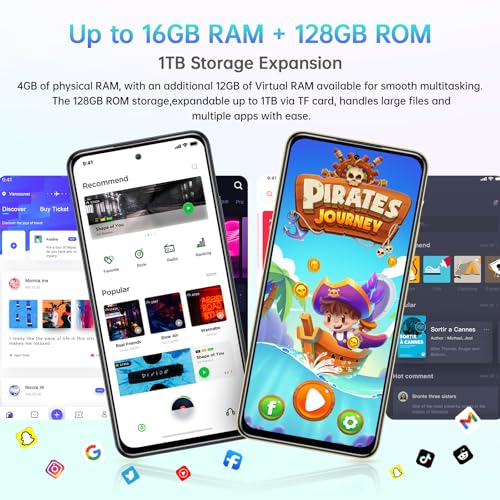 OUKITEL C65 Android 15 Handy Ohne Vertrag, 16GB+128GB/1TB Smartphone Ohne Vertrag, 6.7" HD+ 90Hz Handy Günstig, 50MP+8MP, 5150mAh Simlockfreie Handys, Dual SIM 3 Steckplatz/Fingerabdruck/3.5mm Jack