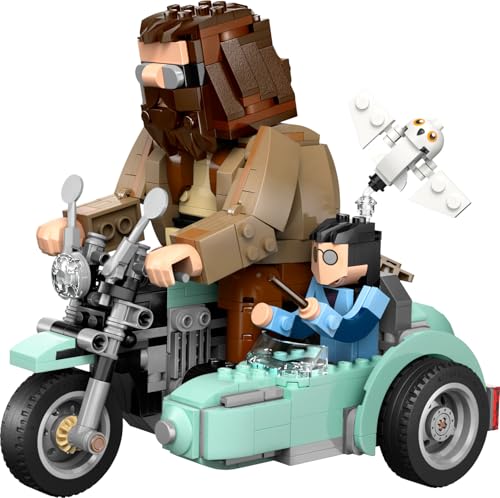LEGO Harry Potter Hagrids und Harrys Motorradtour – Spielzeug mit Motorrad, Beiwagen & Eule Hedwig – Mit Minifiguren zum Sammeln – Kreatives Geschenk für Mädchen und Jungen ab 9 Jahren – 76443