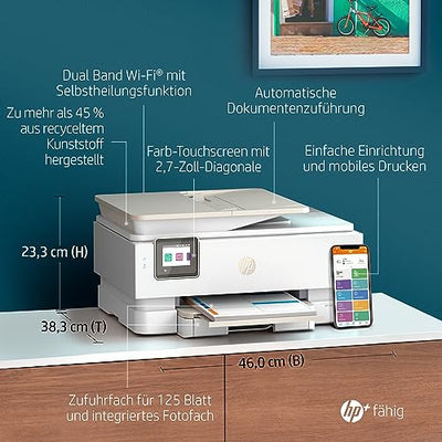 HP Envy Inspire 7920e Multifunktionsdrucker, Tintenstrahldrucker, 3 Monate gratis drucken mit HP Instant Ink inklusive, HP+, Drucken, Scannen, Kopieren, Fotodruck, ADF, DIN A4, WLAN, Airprint