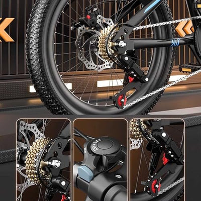 24-Zoll-Mountainbike für Kinder Mit Variabler Geschwindigkeit Dicken Anti Rutsch Reifen und Stoßdämpfender Vordergabel Geeignet für Körpergrößen Zwischen 115 und 170 cm A,22 inches