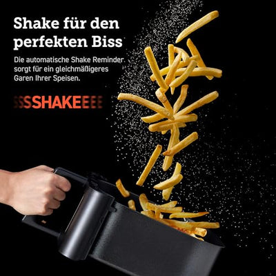 COSORI Heißluftfritteuse Airfryer, 12-in-1 Air Fryer XXL 6,2L, Heissluftfritteuse mit Sichtfenster & Shake-Reminder, 80 Rezepte, 55 Prozent energiesparend, spülmaschinenfeste Körbe