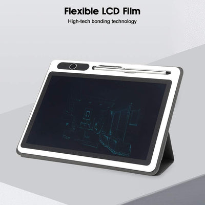 Topiky 10,1-Zoll-LCD-Handschrifttafel mit Ledertasche und Stiftset, Elektronischer Notizblock LCD-Tablet-Zeichenblock Business Supply Handmalwerkzeug(schwarz)