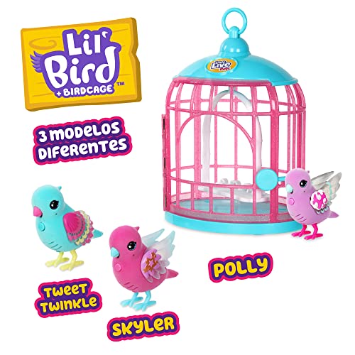 Little Live Pets Parlanchino-Vogelkäfig, interaktives Haustier mit mehr als 20 Geräuschen und Reaktionen, wiederholt das, was Sie Sagen, mit Aufbewahrungsbox, für Kinder ab 5 Jahren, berühmt