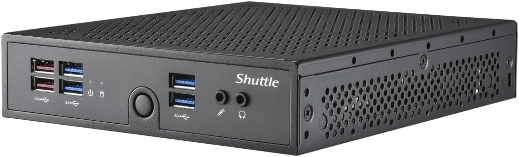 Shuttle XPC Slim Barebone DS50U5, i5-1335U, 2X LAN (1x 2.5Gbit,1x 1Gbit), 1xCOM,1xHDMI,1xDP, 1x VGA, lüfterlos, 24/7 Dauerbetrieb