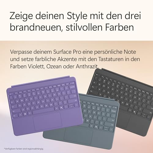 Microsoft Surface Pro | Copilot+ PC | 12” LCD Touchscreen | Snapdragon® X Plus | 16GB RAM | 512GB Speicher | Neuestes Modell | Platin