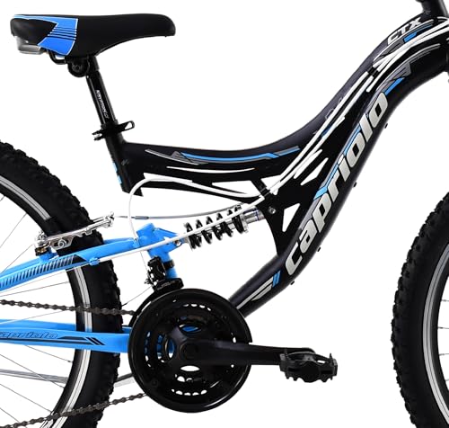 breluxx® 24 Zoll Fullsuspension Mountainbike Capriolo CTX240 FS, 18Gang - schwarz blau