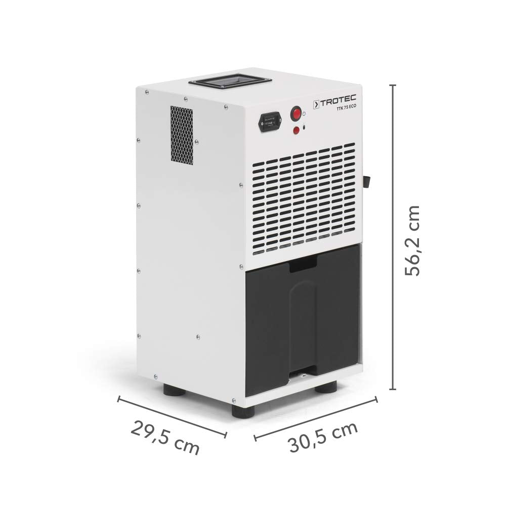 TROTEC Luftentfeuchter TTK 75 ECO Entfeuchter Entfeuchtung Raumentfeuchter 21 l/24h geeignet für Räume bis 45 m² / 110 m³
