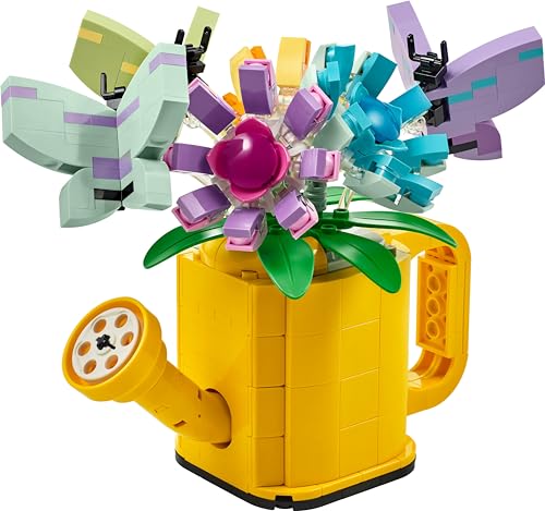 LEGO Creator 3in1 Gießkanne mit Blumen Set, Kinderzimmer-Deko, Baue eine Gießkanne mit Blumenstrauß, Gummistiefel oder 2 Spielzeug-Vögel, kreatives Geschenk für Mädchen und Jungen ab 8 Jahren 31149