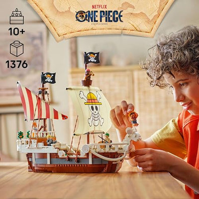 LEGO ONE Piece - Das Piratenschiff Flying Lamb (Going Merry) - Spielset mit 5 Minifiguren - inkl. Ruffy, Zoro & Nami - Spielzeug zum Bauen - Geschenk für Jungen, Mädchen & Fans ab 10 Jahren - 75639