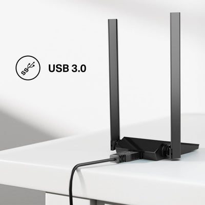 TP-Link Archer TX20U Plus WLAN Stick Für PC, WiFi 6 AX1800 Dual Band, USB 3.0, MU-MIMO, Antennen mit hoher Verstärkung, WPA3-Verschlüsselung, Kompatibel mit Windows 11/10, Schwarz, único