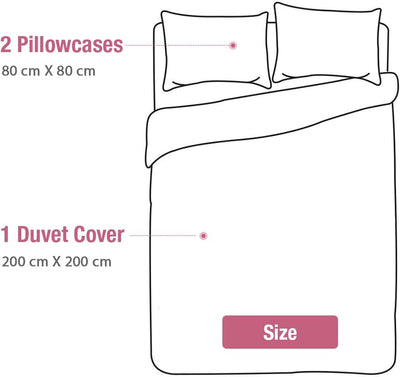 Lekesky Bohemian Bettwäsche 200x200 cm 3 Teilig - Bettbezug mit Reißverschluss und 2 Kissenbezug 80x80cm, Rosa