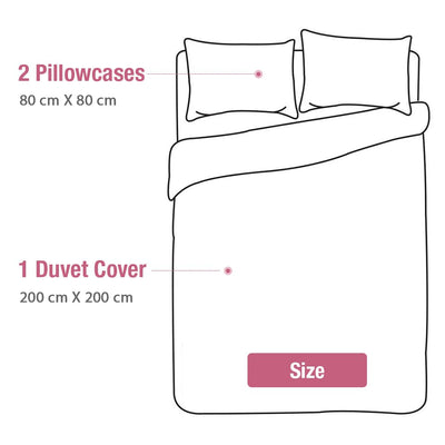 Lekesky Bohemian Bettwäsche 200x200 cm 3 Teilig - Bettbezug mit Reißverschluss und 2 Kissenbezug 80x80cm, Rosa