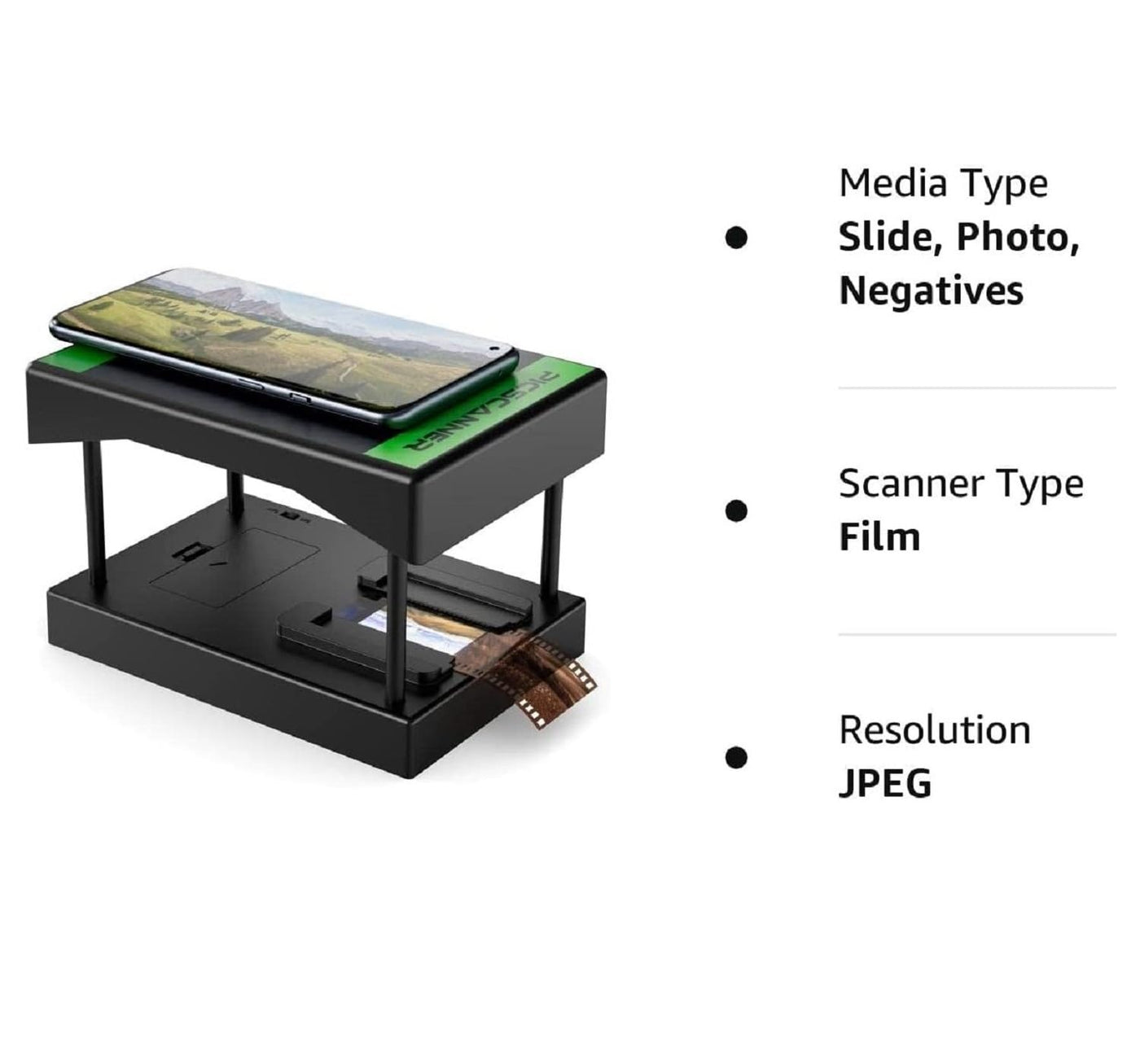 Mobile Film Scanner 35mm, Positiv- und Negativ-Diascanner, Dias und Negative zu Hause mit dem eigenen Smartphone digitalisieren, Dias selbst digitalisieren