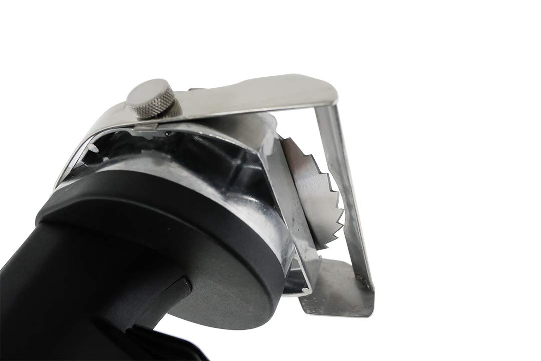 Saro ED 100 elektrisches Profi Schneidemesser/Kebabmesser für Kebab/Döner und Gyros (2 Edelstahlklingen, einstellbare Schnittstärke, ergonomisch, Gastronomiebedarf, Imbiss), schwarz