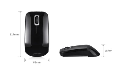 Perixx PERIDUO-703B DE, Kabellose Tastatur und Maus Set, 2.4G Funkt mit bis zu 10m Reichweite, Mini USB Empfänger, Klavierlack Schwarz , QWERTZ DE Layout