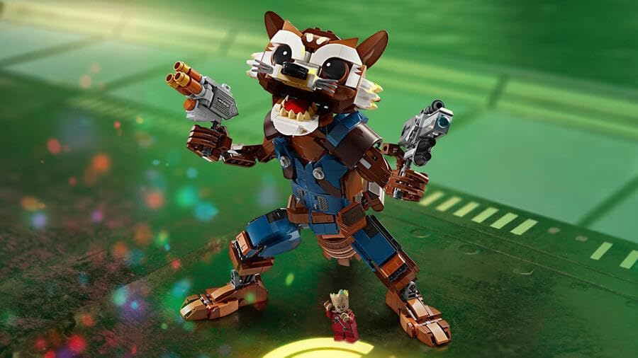 LEGO Marvel Rocket & Baby Groot, baubares Superhelden-Spielzeug für Kinder aus Marvel Studios' Guardians of The Galaxy, Figur für Rollenspiele, Geschenk für Jungs und Mädchen ab 10 Jahren 76282