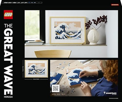 LEGO 31208 Art Hokusai – Große Welle, 3D Japanische Wanddeko, Bastelset, gerahmte Ozean-Leinwand, Hobbys für Erwachsene, DYI, Home- und Büro-Deko